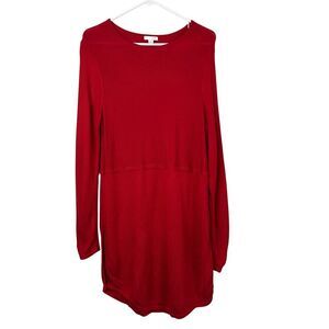 J. Jill Womens Tunic Sweater Grace Wool Blend Red Small